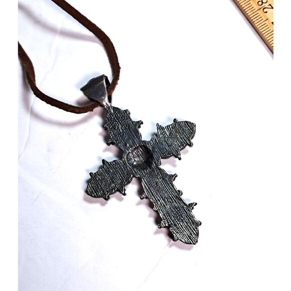 Turquoise Color and Brown Necklaces Earring Set Fashion Jewelry Cross Layers - Picture 4 of 10